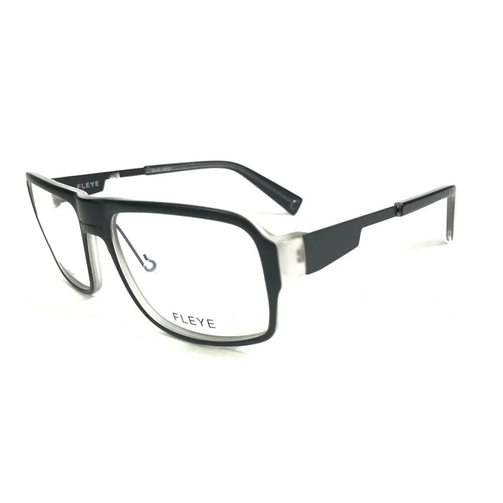 Fleye Eyeglasses Frames Norman C904 Black Clear Square Full Rim 55-17-140